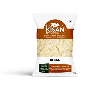 FPO Kisan Naturals Besan (Gram Flour) - Everyday Food Essentials, 1kg FPO Kisan Naturals Besan (Gram Flour) - Everyday Food Essentials, 1kg