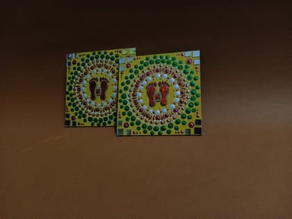 Handmade Diwali Lakshmi Charan Paduka (Set of 2) Handmade Diwali Lakshmi Charan Paduka (Set of 2)