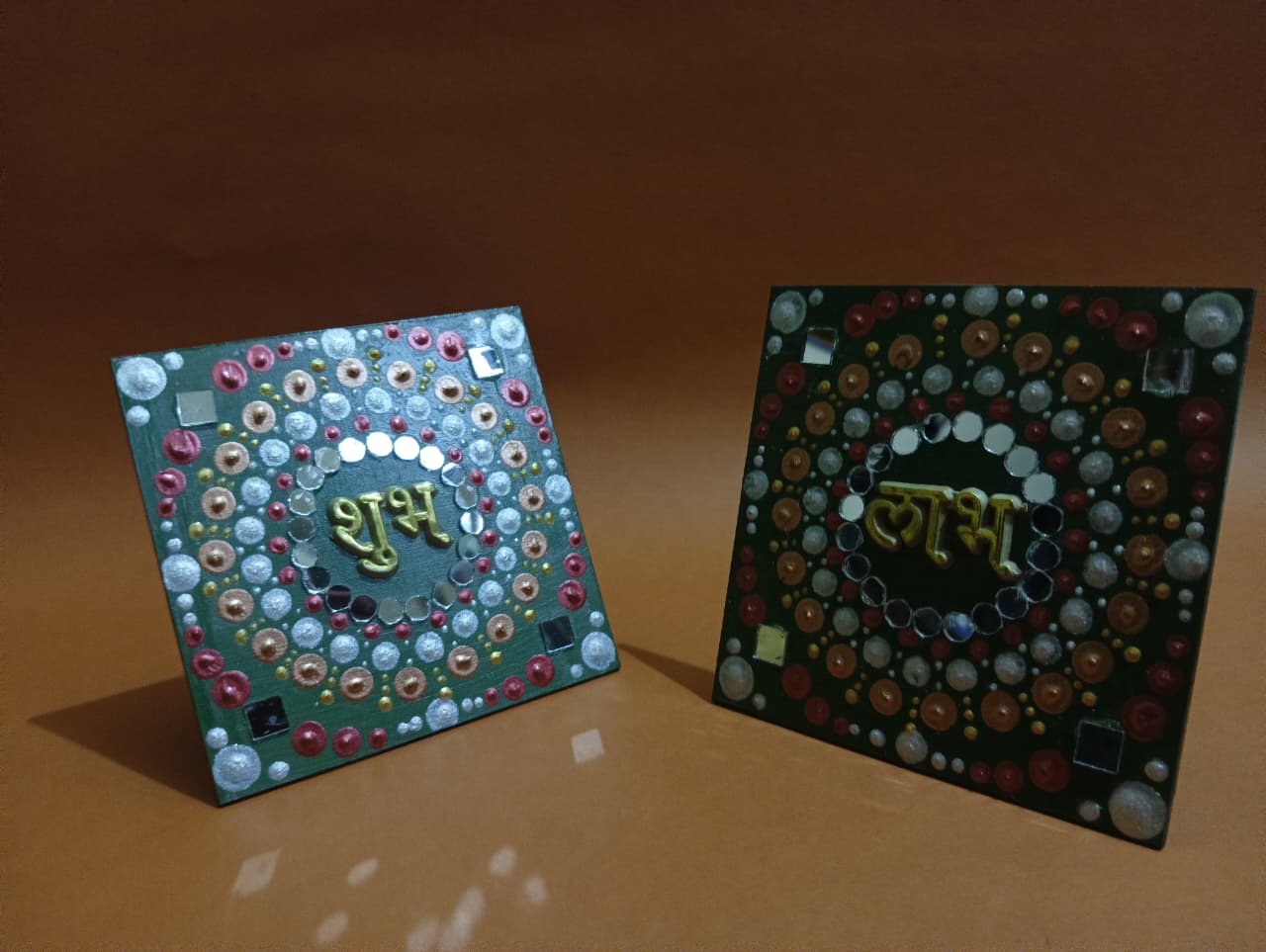 Handmade Shubh Labh Decorative Wall Plaques Set for Home Decor
