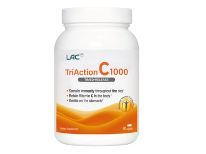  LAC TriAction C 1000 | Buffered Vitamin C for Enhanced Immunity | Timed-Release for Maximum Absorption (90 Caplets)