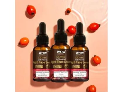 WOW Skin Science Anti Aging Night Face Serum - 50ml ( Pack of 3 )