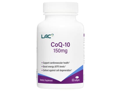 LAC CoQ-10 150mg | High Potency Coenzyme Q10 | Antioxidant Protection, Supports Heart Health & Energy Levels (60 softgels)
