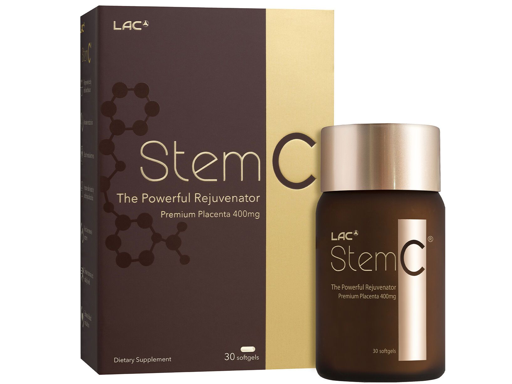 LAC Anti-Ageing StemC Powerful Cell Rejuvenator Supplement with Thoroughbred Placenta, 400mg, Supports Cell Growth and Vitality