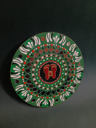 Handcrafted Lakshmi Charan Decorative Plate 