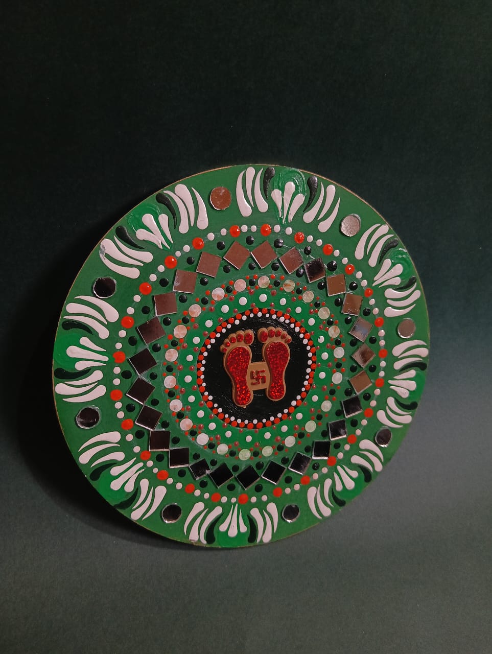 Handcrafted Lakshmi Charan Decorative Plate