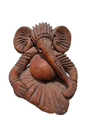 Terracotta Lord Ganesha Idol Handcrafted Clay Elephant God Figurine