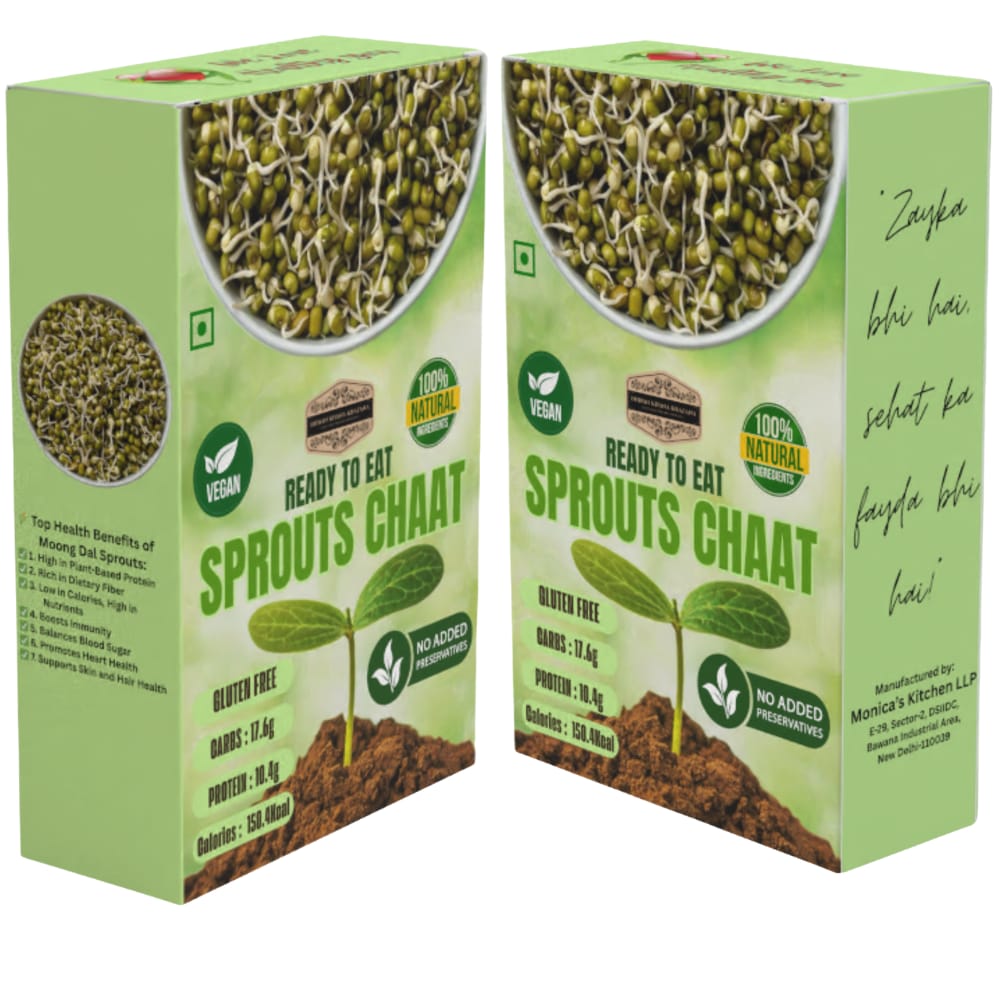 INDIAN KHANA KHAZANA Sprout Chaat 200gm | Indian Tasty Flavour Ready to Eat Food Sprout Chaat| No Added Preservative and Colours,Pack of 2 (Sprouts Chaat)
