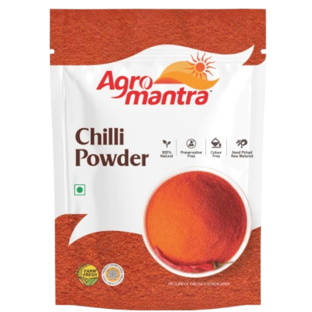 Agro Mantra Chilli Powder 500g | Authentic Indian Spice | Hand-Picked Guntur, Baydgi, Gujarat Chillies | Without Preservatives & Artificial Colour | Vibrant Colour & Rich Heat | Ideal for Curries, Chutneys & Tandoori Dishes