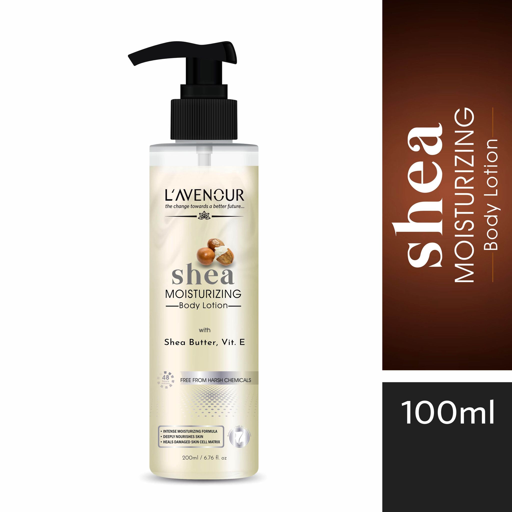 L'avenour Shea Butter Moisturizing Body Lotion For Men & Women, Reduce Dryness - 200ml