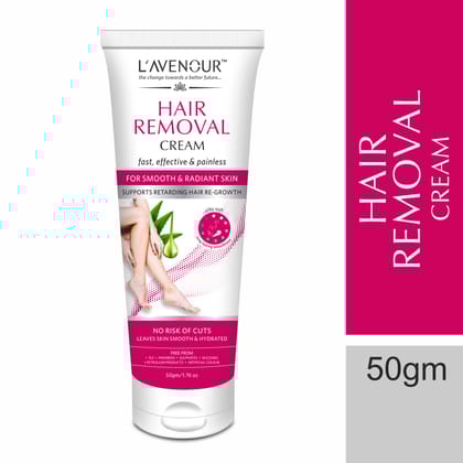 L'avenour Hair Removal Cream For Women | Suitable for Arms, Underarms, Legs & Bikini Line - 50gm