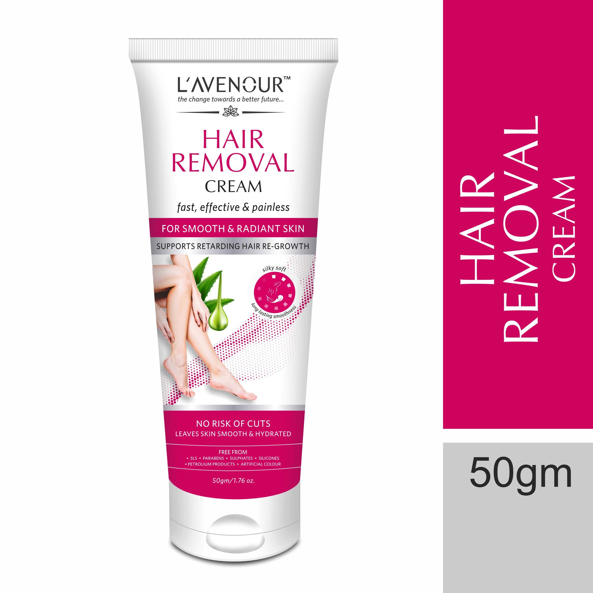 L'avenour Hair Removal Cream For Women | Suitable for Arms, Underarms, Legs & Bikini Line - 50gm