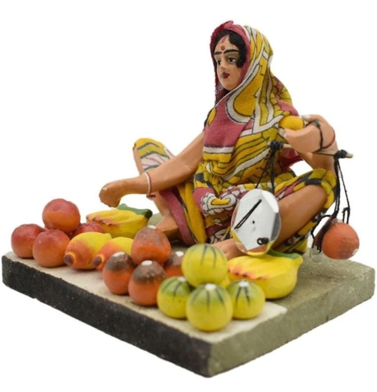 Handicraft Indian Lady Vegetable Seller Figurine & Cultural Decor Showpiece