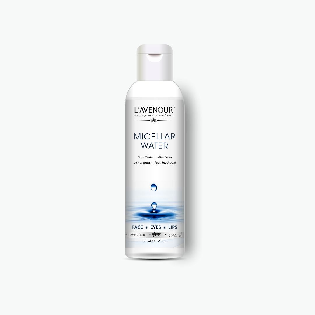 L'avenour Micellar Water For Deep Cleansing & Makeup Remover For Face, Eyes & Lips - 125ml