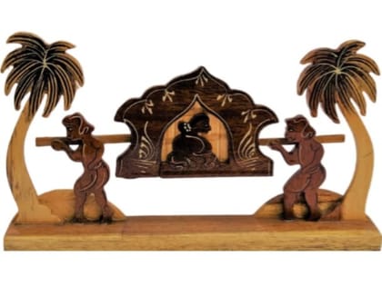 Traditional Handcrafted Wooden Palanquin Decor Showpiece Traditional Handcrafted Wooden Palanquin Decor Showpiece