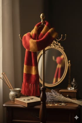 Cozy Red & Yellow Striped Wool Knit Scarf Cozy Red & Yellow Striped Wool Knit Scarf