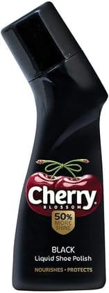 Cherry Blossom Liquid Shoe Polish, Black, 75 ml Bottle