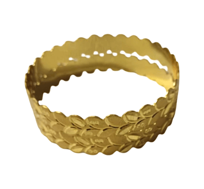 Gold Plated Leaf Design Bangle Bracelet for Women - Ethnic Traditional Jewelry