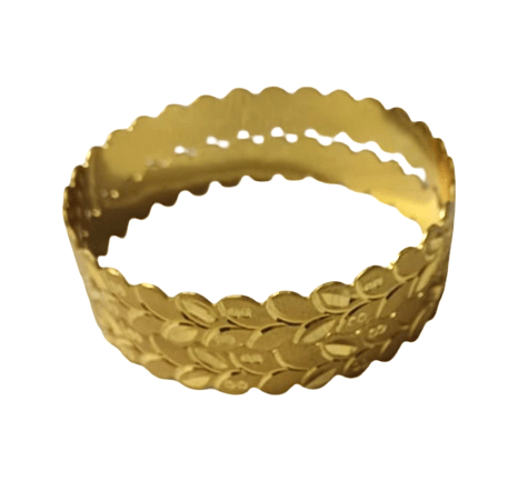 Gold Plated Leaf Design Bangle Bracelet for Women - Ethnic Traditional Jewelry