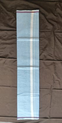 Men's Light Blue Striped Cotton Dhoti