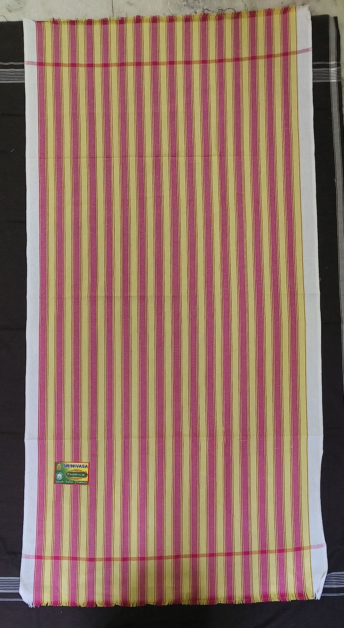  FABRICS Striped Yellow & Pink Cotton Fabric TOWELS