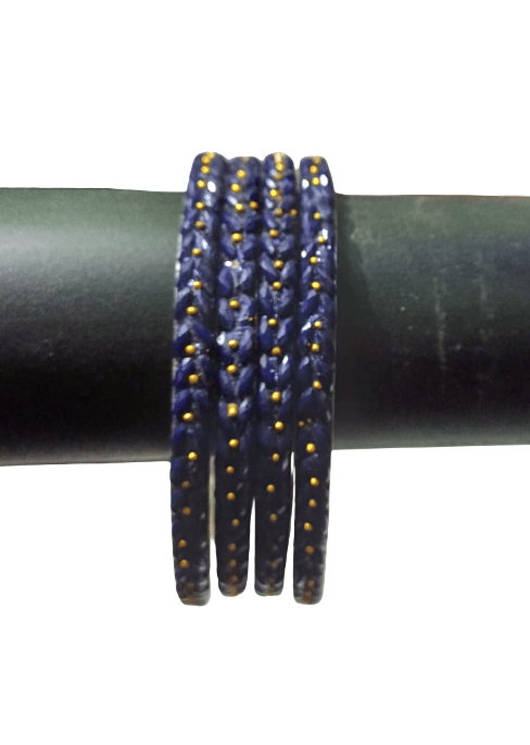 Stylish Dark Blue Embellished Alloy Bangle Set for Women