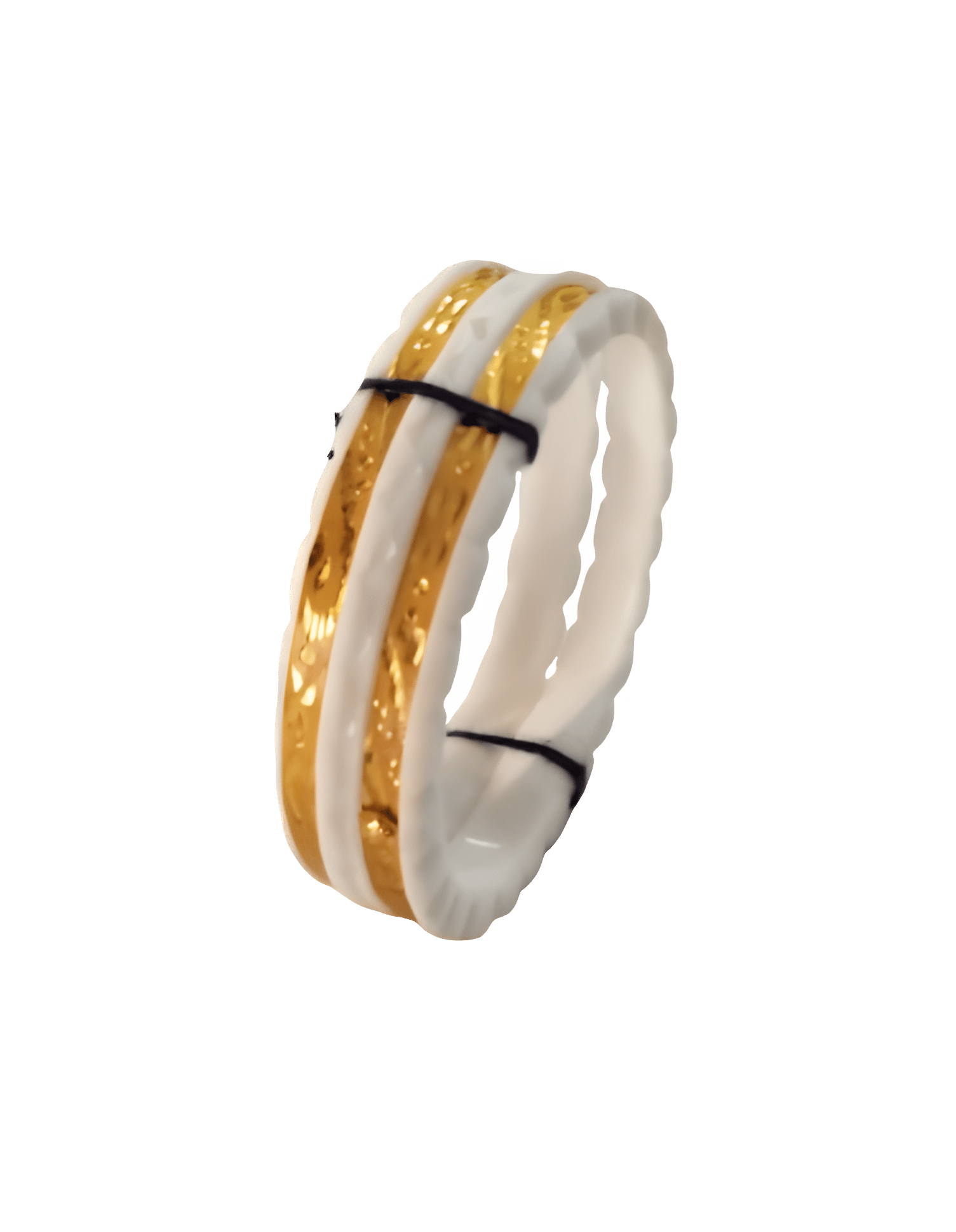 Purabi Jewels Original Shakha Badhano Bandhani with Gold Plating for Women Yellow Gold Pola Bangles/Gold Handmade Chudi/Wedding Chooda for Women (Set of 2pcs, 6mm Broad) - White