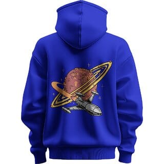 BULL CLOTHING Men's Cosmic Adventure Dark Blue Premium 280 GSM Fleece for Softness, Comfort, and Durability (XXL)