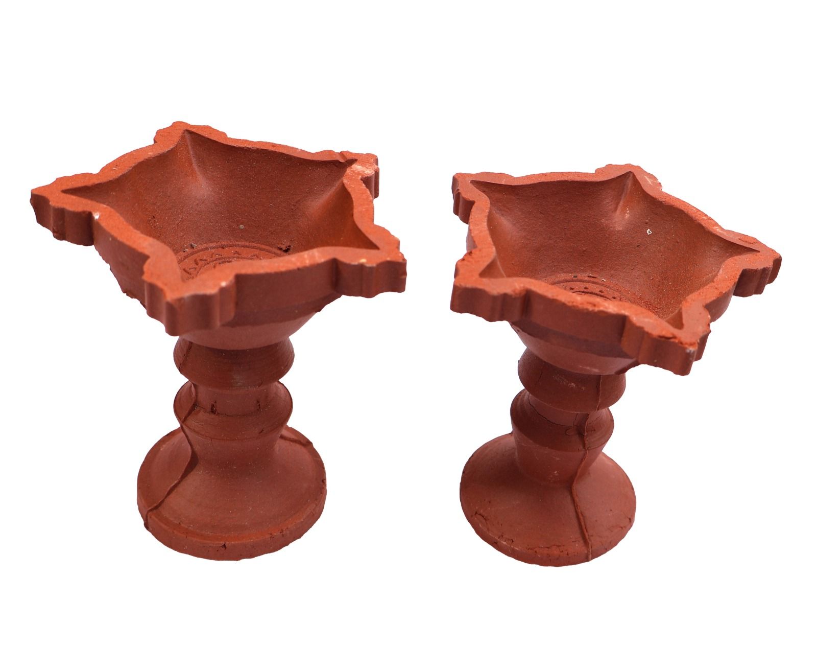 Terracotta Clay Diya Set for Diwali Pooja & Home Decor (Pair)