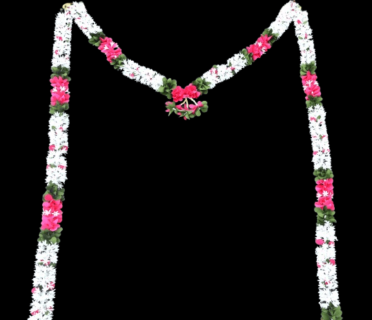NLR URBAN Artificial White Pink Green Flower Garland for Festive Decoration