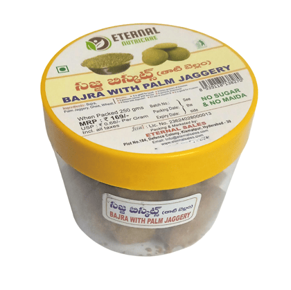 Eternal Nutricare Bajra with Palm Jaggery Biscuits - No Sugar, No Maida