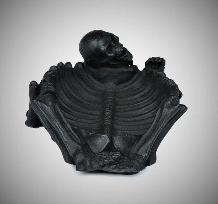 Black Skeleton Polyresin Ashtray 
