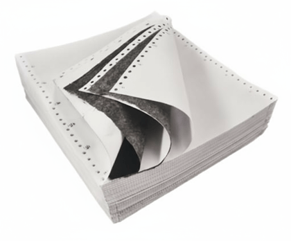 Dot Matrix Computer Paper 10x12", 3 Part with Carbon 500 Continuous Sets 10x12x3 Part-12" Cut 60 GSM, White