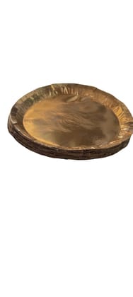 Golden Disposable Round Party Plates for Events & Celebrations