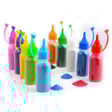 Rangoli Powder Colour Pack of 10 Nozzle Bottle