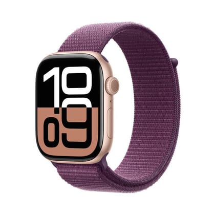 Apple Watch Series 10 GPS 46mm Rose Gold Aluminium Plum Sport Loop