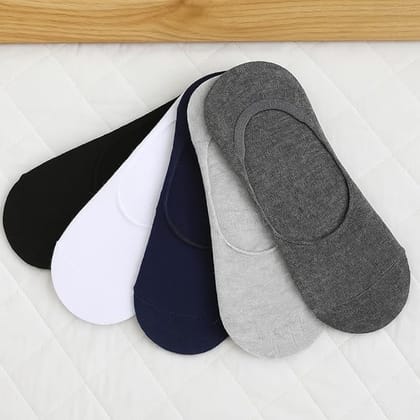 Unisex No-Show Loafer Socks - Multi-Color Cotton Blend 5-Pair Pack Unisex No-Show Loafer Socks - Multi-Color Cotton Blend 5-Pair Pack