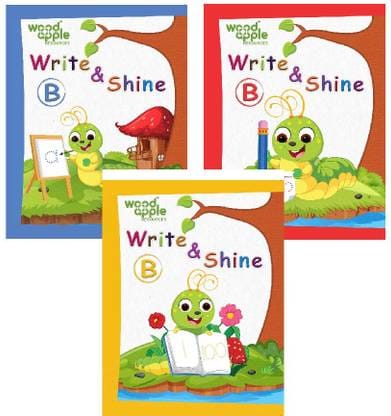 Tracing Books for Kids | Set of 3 | English , Hindi & Maths Activity Books for Kids (Age 4-6 Years) | Write & Shine B | Writing Practice & Skill-Building Workbook | Practice Books for Kids