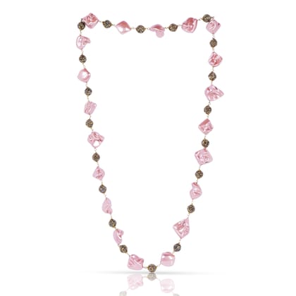 Gold Crystal Chain with Abalone Shell Pendant
