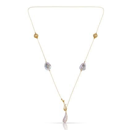 Aqua Aurora Hydro Bead Necklace that glows like morning dew