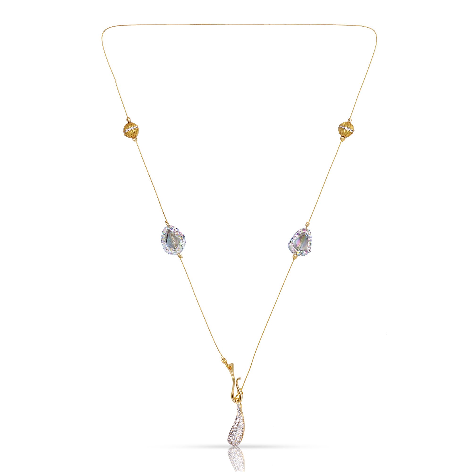 Aqua Aurora Hydro Bead Necklace that glows like morning dew