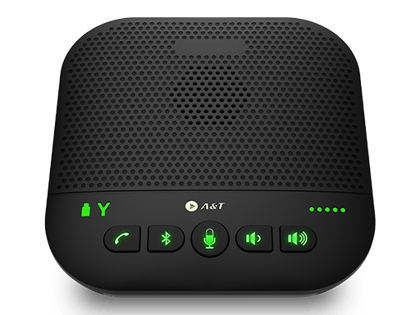 A&T AIR 100 Portable Bluetooth Conference Speakerphone with Mic & Volume Controls