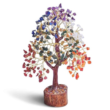 Multicolor Crystal Gemstone Money Tree Chakra Healing Bonsai Tree with Wood Base Multicolor Crystal Gemstone Money Tree Chakra Healing Bonsai Tree with Wood Base