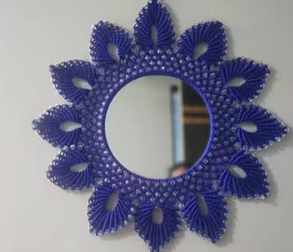 Peacock Blue Beaded Wall Mirror Peacock Blue Beaded Wall Mirror