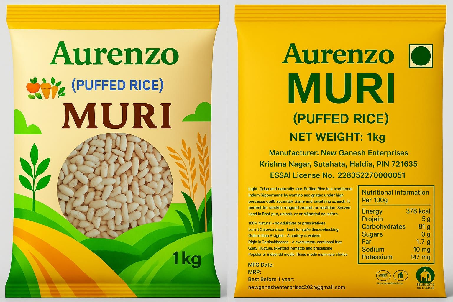 Aurenzo Muri (Puffed Rice) - 1kg