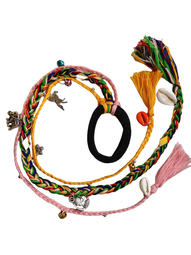 Multicolor braided necklace