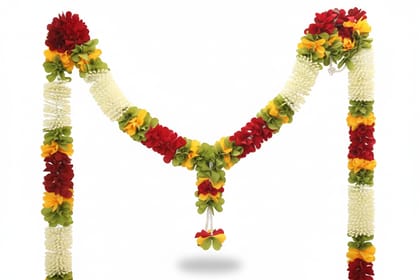 Traditional Artificial Multi-Color Floral Garland for Decor & Festivals