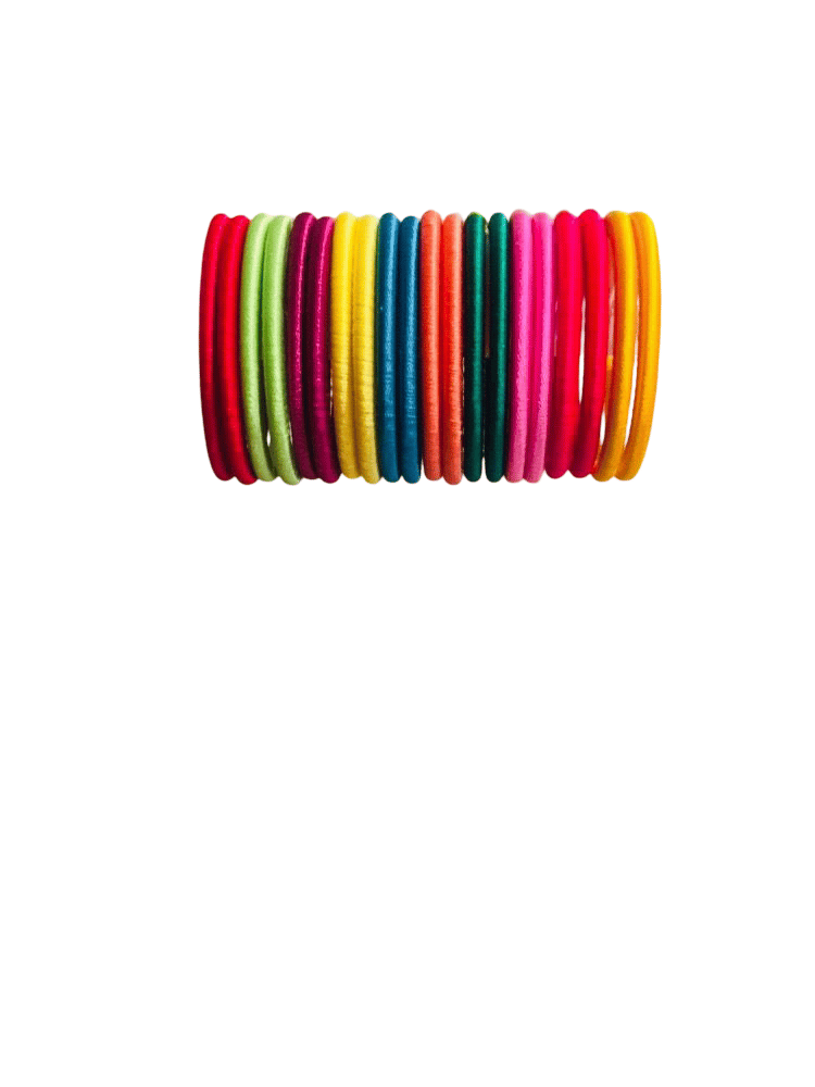 Multicolor Silk Thread Bangles Set  