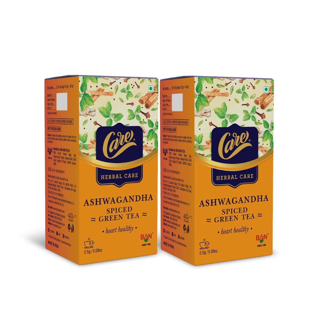 Care Ashwagandha Spiced Green Tea - 50 Tea Bag