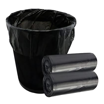Garbage Bags Medium (60 Pcs) | 20 Pcs x Pack of 3 Rolls | 45x50cm Dustbin Bags, Trash Bags, Disposable Dustbin Covers for Wet & Dry Waste (Black Color)
