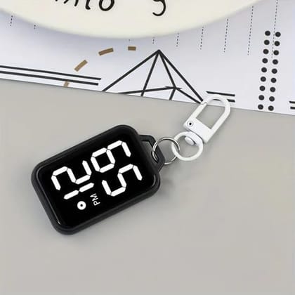 LED Digital Display Keychain Watch - Portable Digital Pocket Watch 